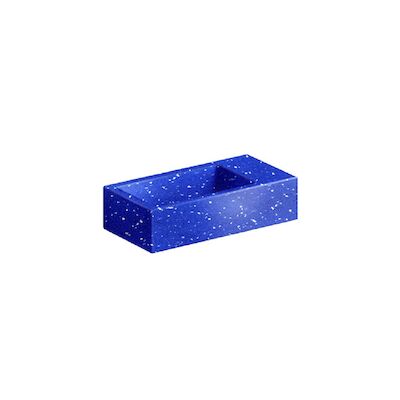 Fontein Clou Flush 3 Zonder Kraangat 36×18 cm Gerecycled Plastic Blauw Met Gekleurde Snippers