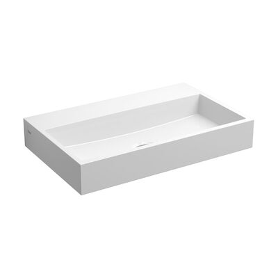 Fontein Clou Mini Wash Me Plus 48x32x7.5cm Mirenaal Marmer Glans Wit (Met Voorbewerkt Kraangat)
