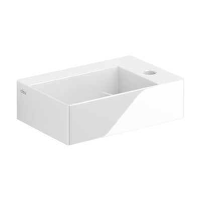 Fontein Clou New Flush 2 Inclusief Afvoerplug 35.5×24.5x10cm Wit Keramiek (Met Kraangat)