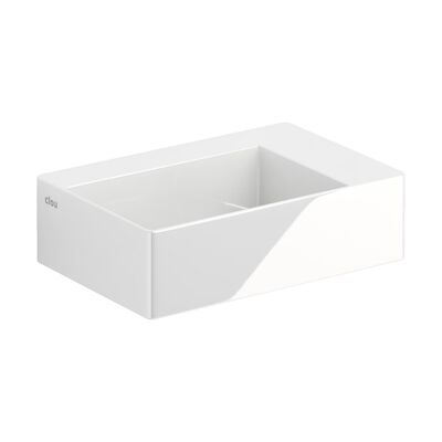 Fontein Clou New Flush 2 Inclusief Afvoerplug 35.5×24.5x10cm Wit Keramiek (Met Voorbewerkt Kraangat)