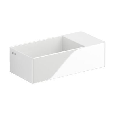 Fontein Clou New Flush 3 Inclusief AfvoerPlug 35x18x10cm Wit Keramiek (Met Voorbewerkt Kraangat)