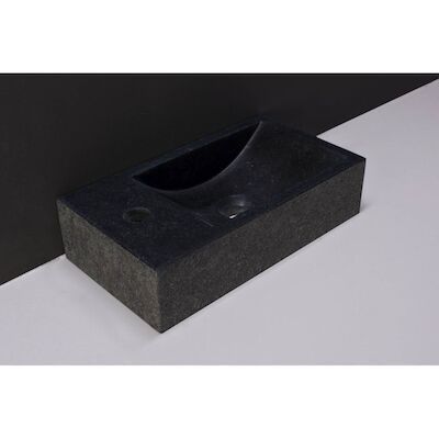 Fontein Forzalaqua Venetia Graniet Gezoet En Gebrand Zonder Kraangat Links 40x22x10 cm