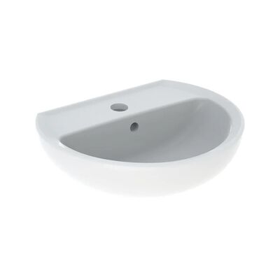 Fontein Geberit Bastia 50×41 cm Rond met Kraangat met Overloop Glans Wit