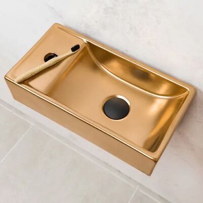 Fontein Links BWS Ruby 40×22 cm Mat Rose Goud