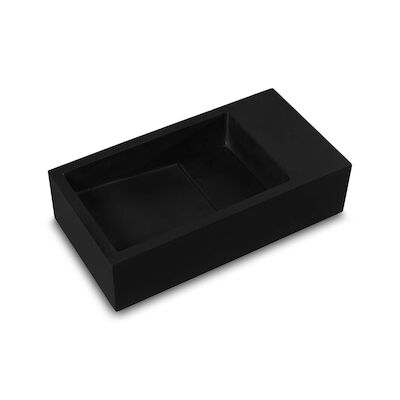 Fontein Luca Sanitair 35x18x9cm Solid Surface Zonder Kraangat Links Of Rechts Mat Antraciet