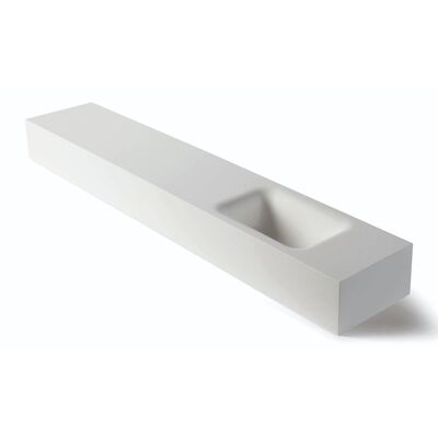Fontein Luca Sanitair Lea 120x22x12 cm Solid Surface Rechts Zonder Kraangat Mat Wit