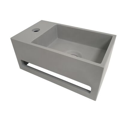 Fontein met Handdoekhouder BWS Betonlook 35.6×20.3×15.9 cm Grijs (kraangat links)