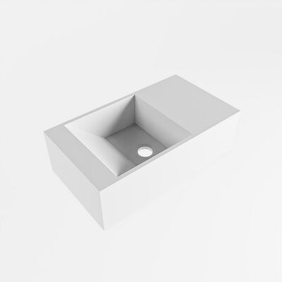 Fontein Mondiaz Tyne 40 cm Solid Surface Positie Links Zonder Kraangat Talc