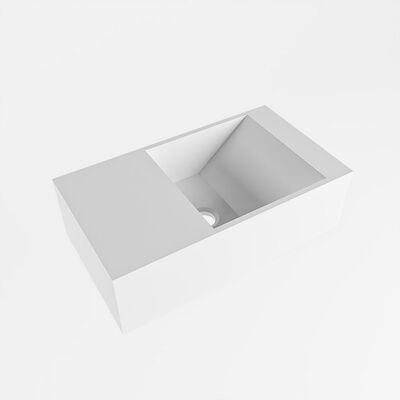 Fontein Mondiaz Tyne 40 cm Solid Surface Positie Rechts Zonder Kraangat Talc