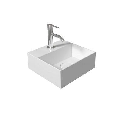 Fontein Salenzi Spy 30×30 cm Glans Wit (inclusief bijpassende waste)