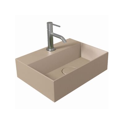 Fontein Salenzi Spy 40×30 cm Mat Taupe (inclusief bijpassende waste)