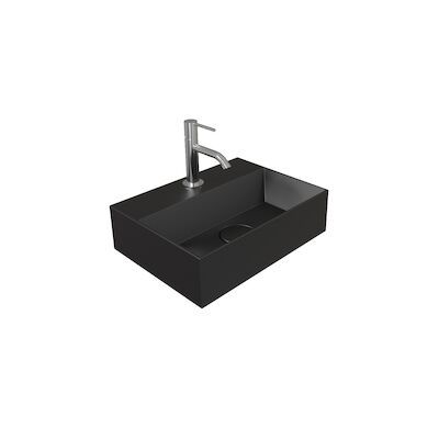 Fontein Salenzi Spy 40×30 cm Mat Zwart (inclusief bijpassende waste)