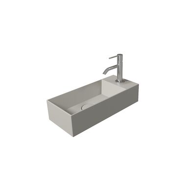 Fontein Salenzi Spy 45×20 cm Mat Grijs Kraangat Rechts (inclusief bijpassende waste)