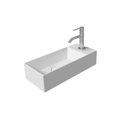 Fontein Salenzi Spy 45×20 cm Mat Wit Kraangat Rechts (inclusief bijpassende waste)