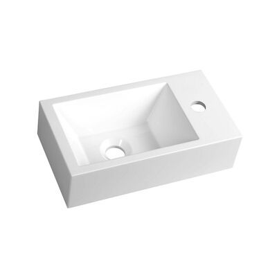 Fontein Sapho Amarok Rechthoekig 40×22 cm Rechts Cast Marble Wit