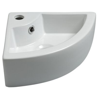 Fontein Wiesbaden Pallas Hoekfontein 44,5×32,5x13cm Keramiek Wit (exclusief waste)