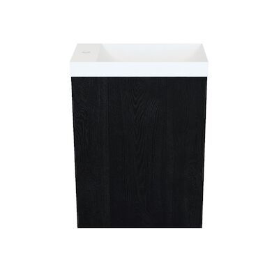 Fonteinkast Black Oak Arcqua Luna 40x55x28 cm Incl. Fontein Mat Wit Zonder Overloop