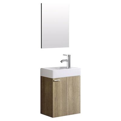 Fonteinkast BWS Amelia Onderkast Wastafel En Met Spiegel 40x22x60 cm Oak