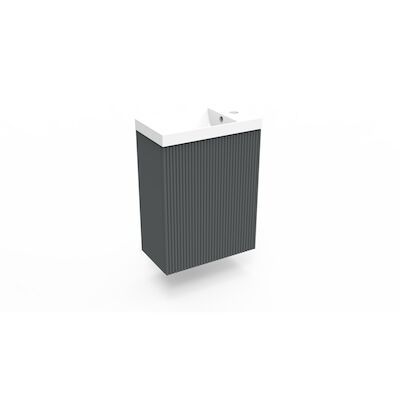 Fonteinkast Cement Arcqua Ridge 40x55x28 cm Incl. Fontein Glans Wit Met Overloop