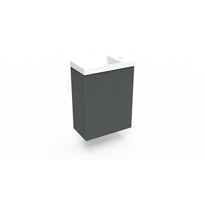 Fonteinkast Cement Arcqua Ridge 40x55x28 cm Incl. Fontein Mat Wit Zonder Overloop