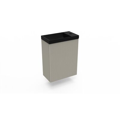 Fonteinkast Clay Arcqua Ridge 40x55x28 cm Incl. Fontein Mat Zwart Zonder Overloop