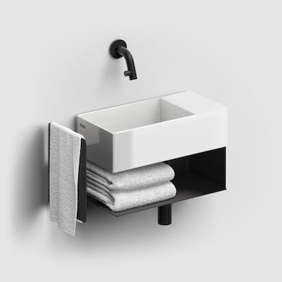 Fonteinkast Clou New Flush Rechts 21.2x44x18 cm Mat Zwart