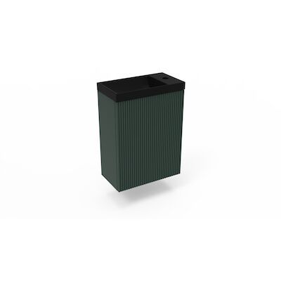 Fonteinkast Highland Green Arcqua Ridge 40x55x28 cm Incl. Fontein Mat Zwart Zonder Overloop