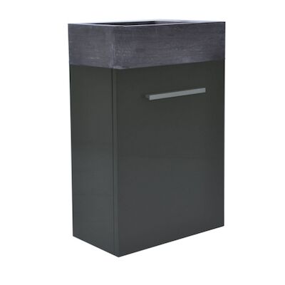 Fonteinkast Vision met Hardstenen Fontein 40cm Hoogglans Grijs