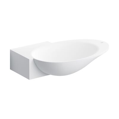 Fonteinkom Clou First Plus Links Met Kranenbank 47.5×32.7×10.5cm Aluite Wit (Met Voorbewerkt Kraangat)