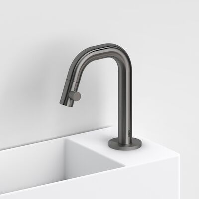 Fonteinkraan Clou Kaldur Met Korte Uitloop Rechts Gunmetal Geborsteld PVD