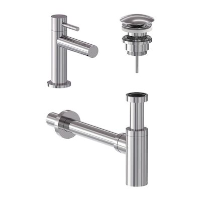 Fonteinkraan Combiset MAY Stilo S Model Fonteinkraan, Designplug Always Open & Designsifon Chroom
