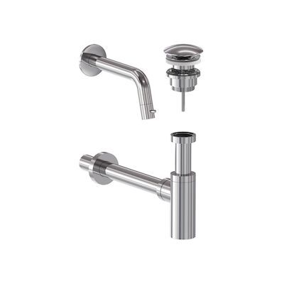 Fonteinkraan Combiset MAY Stilo Wandmodel Fonteinkraan, Designplug Always Open & Designsifon Chroom