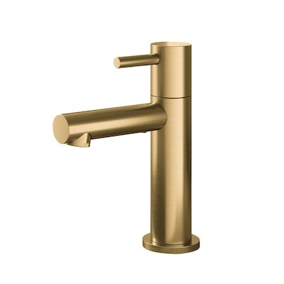 Fonteinkraan Hotbath Dude 1-hendel Recht 14.8 cm Rond Geborsteld Messing Living Colours