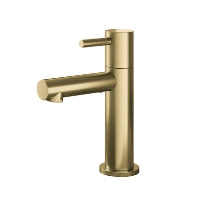 Fonteinkraan Hotbath Dude 1-hendel Recht 14.8 cm Rond Geborsteld Messing PVD