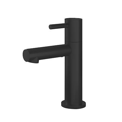 Fonteinkraan Hotbath Dude 1-hendel Recht 14.8 cm Rond Mat Zwart