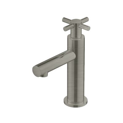 Fonteinkraan Hotbath Dude 1-kruisgreep Recht 15.5 cm Geborsteld Nikkel