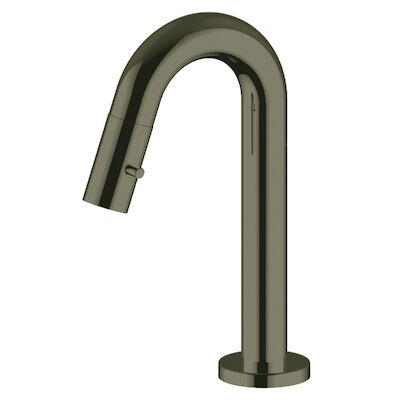 Fonteinkraan Opbouw Salenzi Giro Gebogen Gegalvaniseerd Messing Zwart Chroom OUTLET