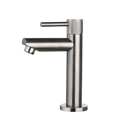 Fonteinkraan Opbouw Sanilux Ribb Rond Met Geribbeld Knop Gunmetal