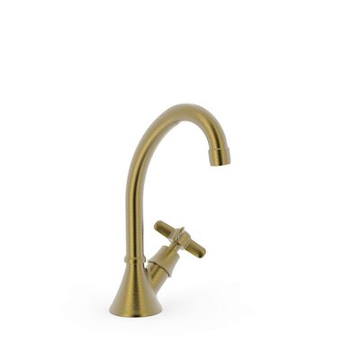 Fonteinkraan Tres Clasic Gebogen Verouderd Messing Mat