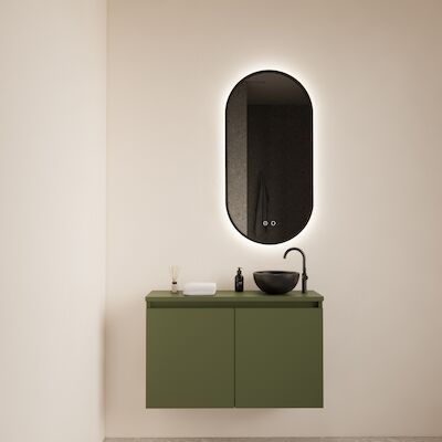 Fonteinmeubel BWS Meadow 80×50 cm Olijf Groen Incl. Topplaat