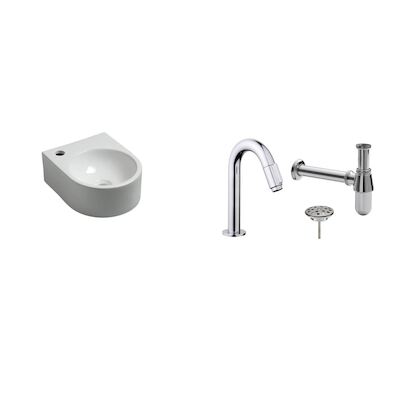 FonteinPack Erato Keramiek 34×27 cm Chroom (Keuze uit 20 kranen)