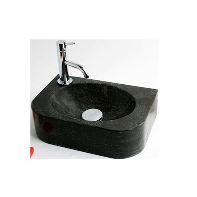 FonteinPack Flow hardsteen links 35x24x10cm (Keuze uit 18 kranen)