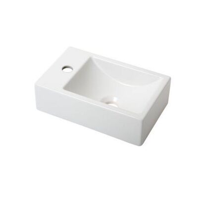 Fonteinpack Houston Links Mat Wit Keramiek 37×23 cm Mat Zwart (Keuze uit 4 kranen)