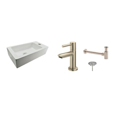 FonteinPack Rhea Mini 36x18x9 cm Rechts RVS (Keuze uit 8 kranen)