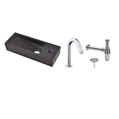 FonteinPack Small Natuursteen Rechts 38x14x8 cm