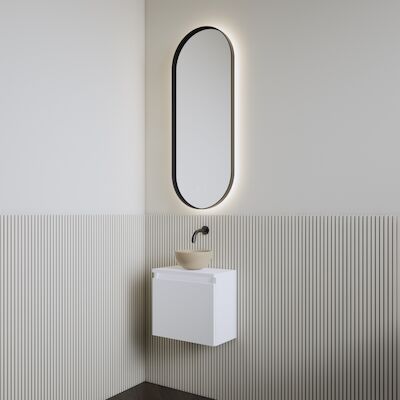 Fonteinset | BWS Leto | Glans Wit | Waskom Cappuccino