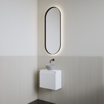 Fonteinset | BWS Leto | Mat Wit | Waskom Mat Grijs