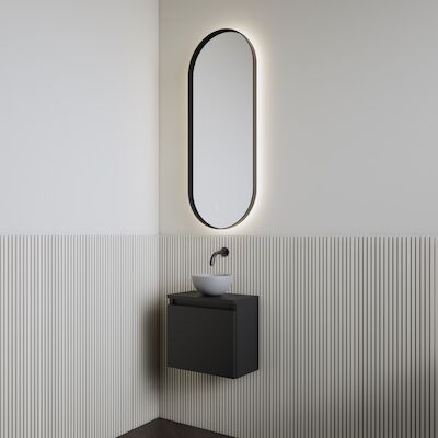 Fonteinset | BWS Leto | Mat Zwart | Waskom Mat Grijs