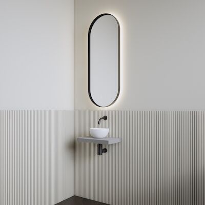 Fonteinset | BWS Leto | Planchet Agaat Grijs | Waskom Mat Wit