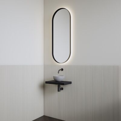 Fonteinset | BWS Leto | Planchet Black Veneer | Waskom Mat Grijs